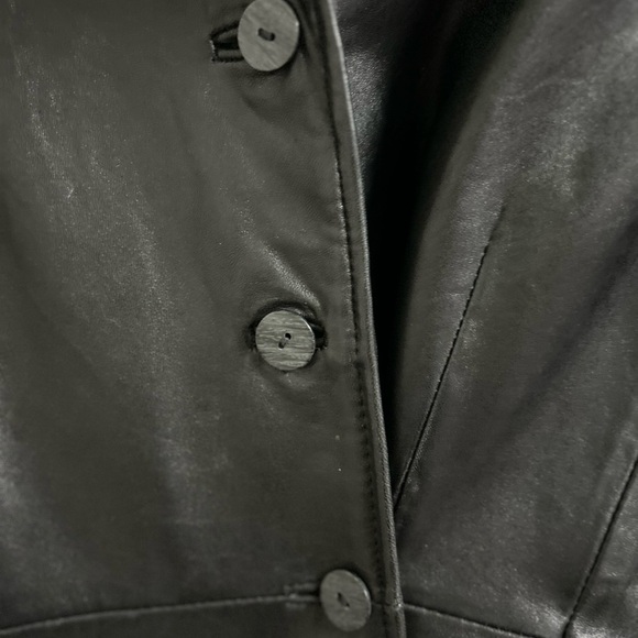 Sienna Studio Black Leather Jacket Timeless Tailored Design - Picture 3 of 6